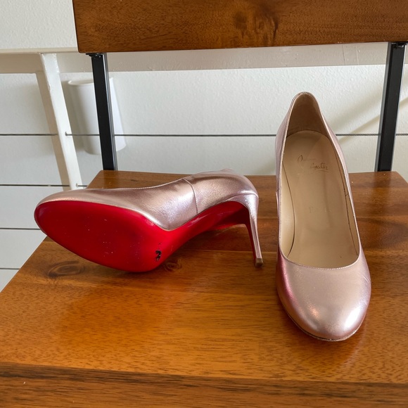 Louboutin Fifi Rose Gold Metallic Pumps - Picture 8 of 12